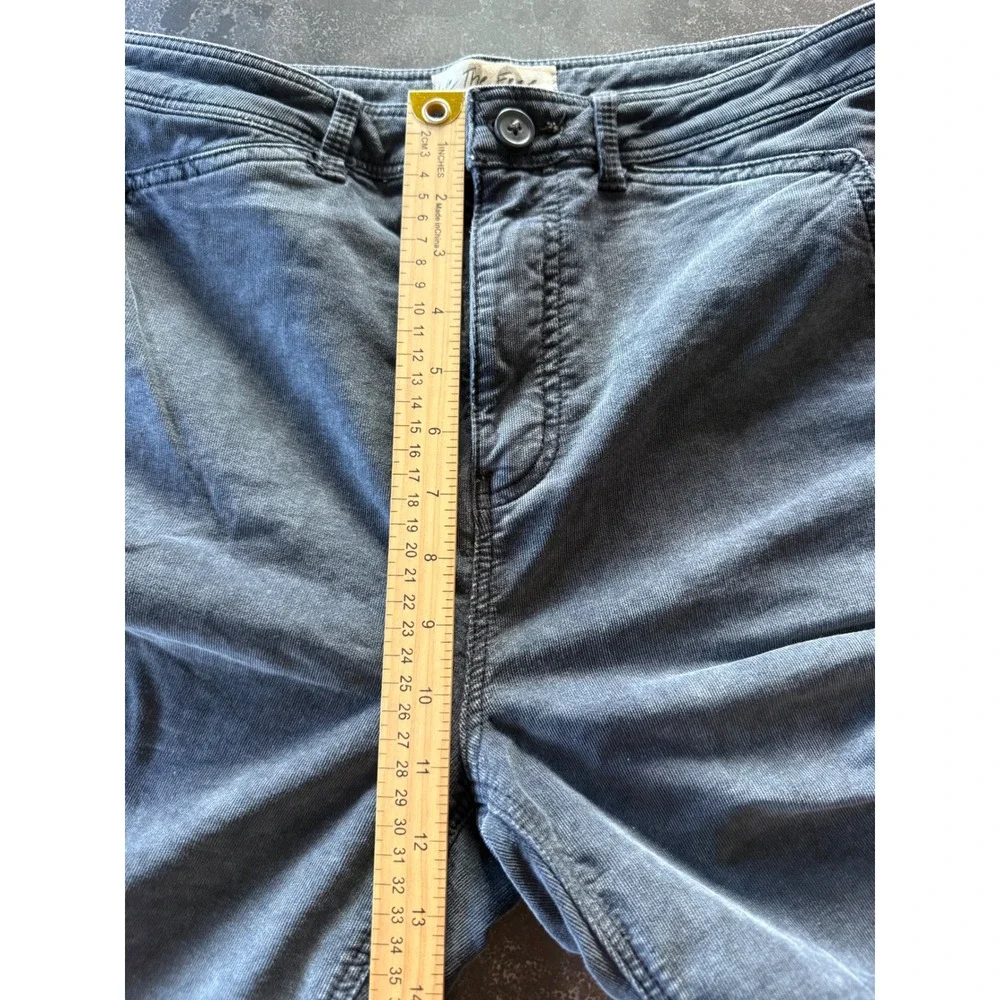 We The Free Free People High Rise Corduroy Pants Gray Slim Fit OB1188064 Size 10